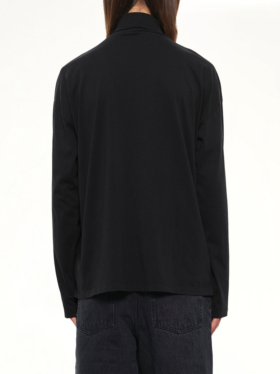 Logo Neck Top in Black