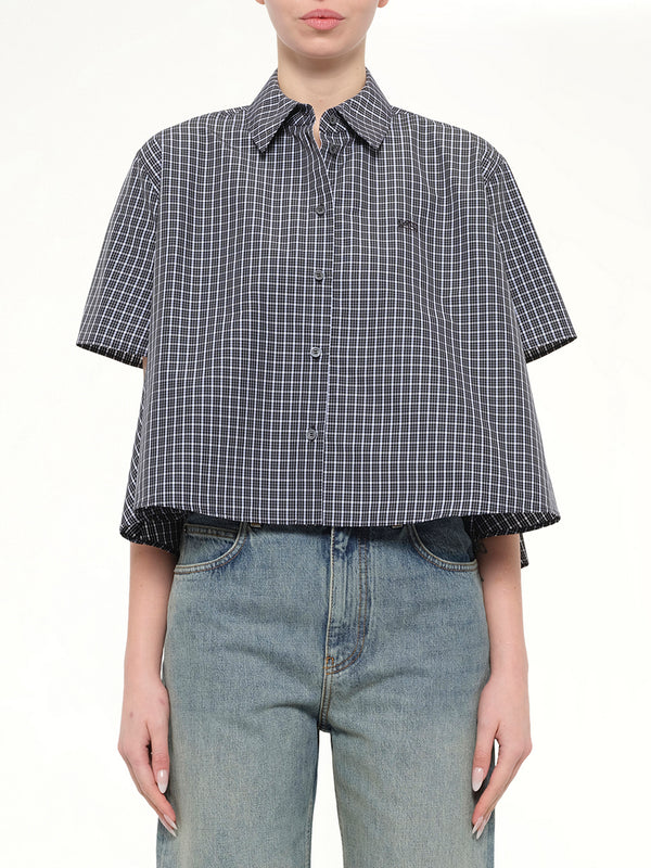 Short Sleeve Trapeze Shirt in Black/White