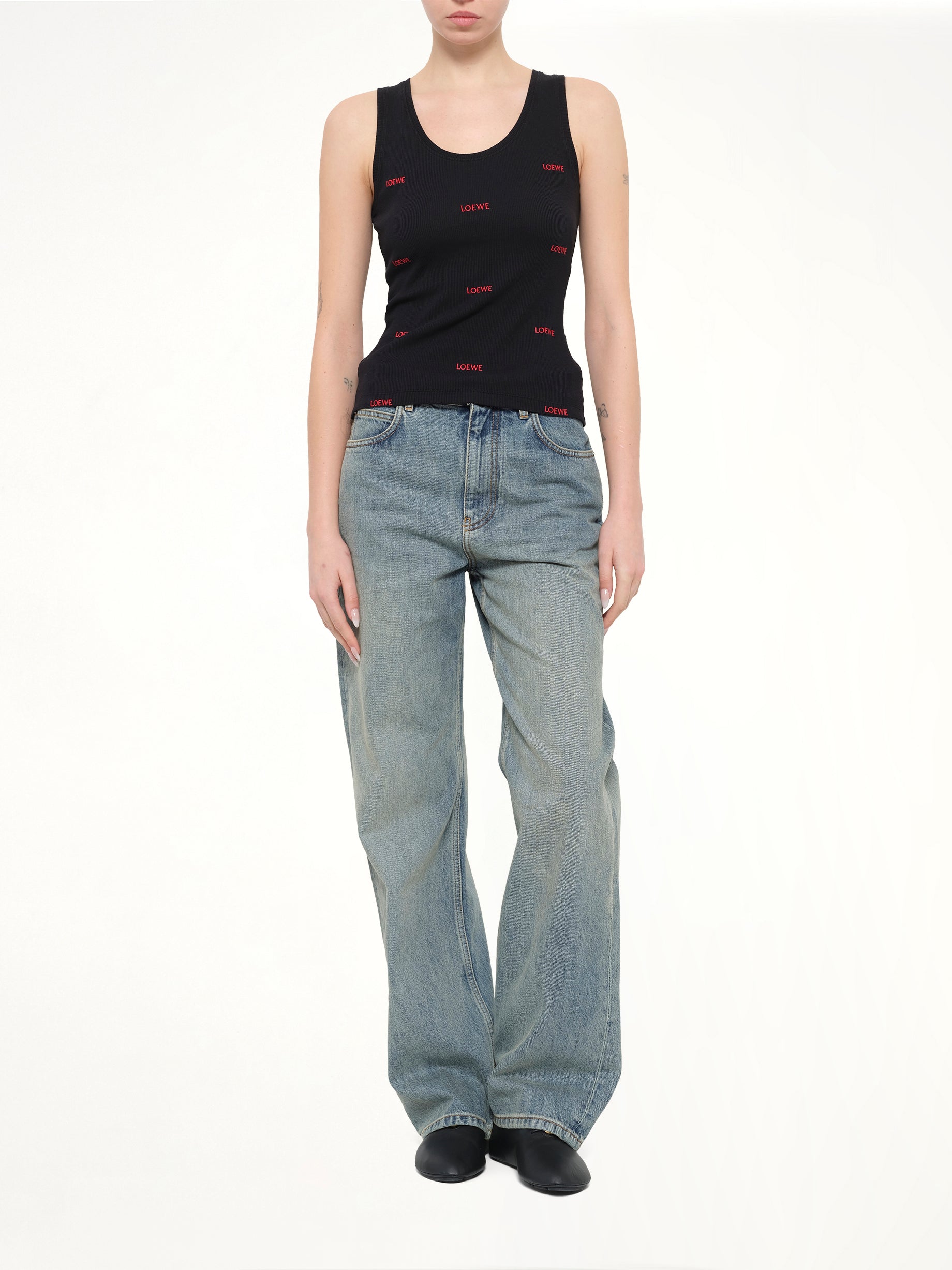 Tank Top in Black/Red