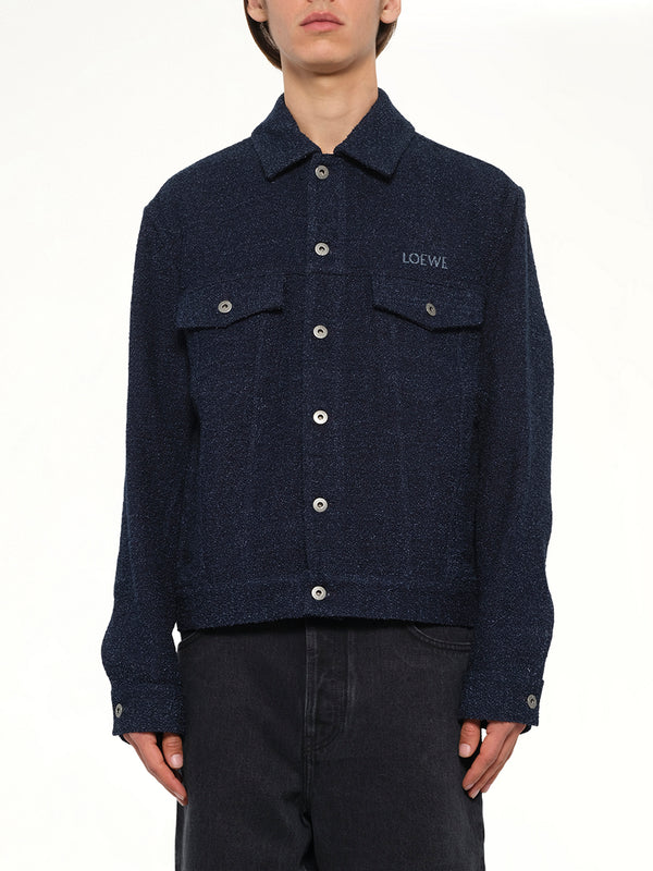 Trucker Jacket in Dark Denim Blue