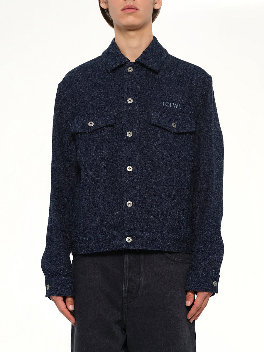 Trucker Jacket in Dark Denim Blue