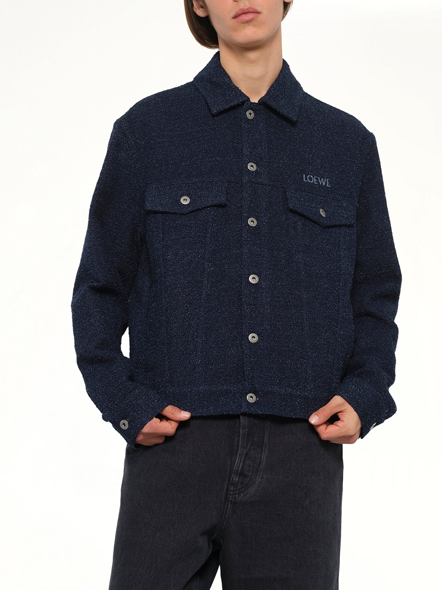Trucker Jacket in Dark Denim Blue
