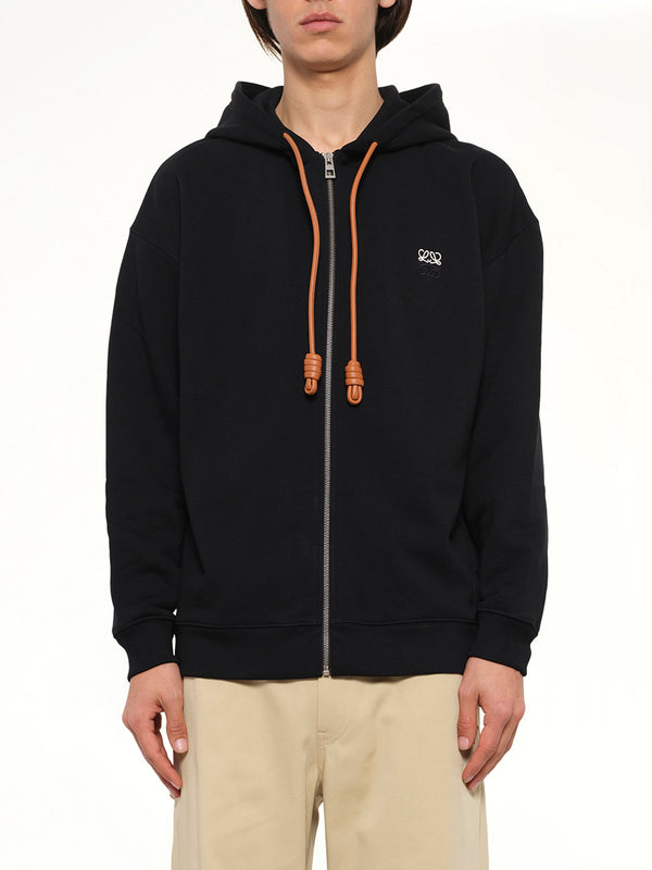 Zip-Up Hoodie in Black