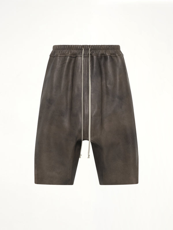 Basket Swingers Leather Shorts in Washed Black