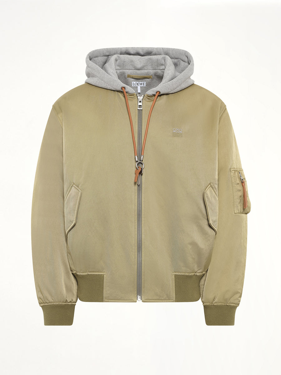 Bomber Jacket in Khaki Green