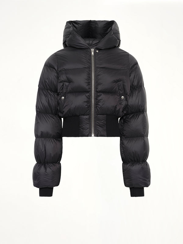Cinched Hooded Jacket in Black