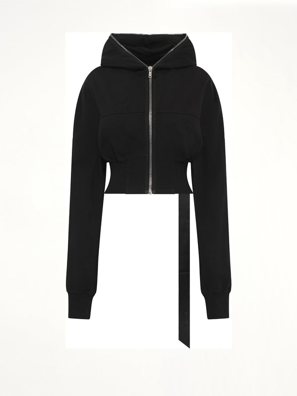Compact Jersey Collage Gimp Hoodie in Black