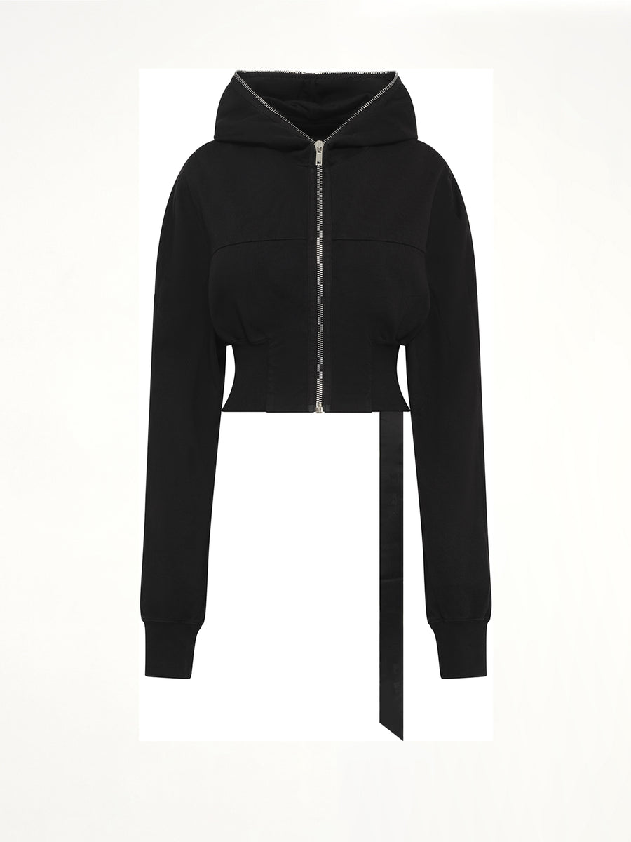 Compact Jersey Collage Gimp Hoodie in Black