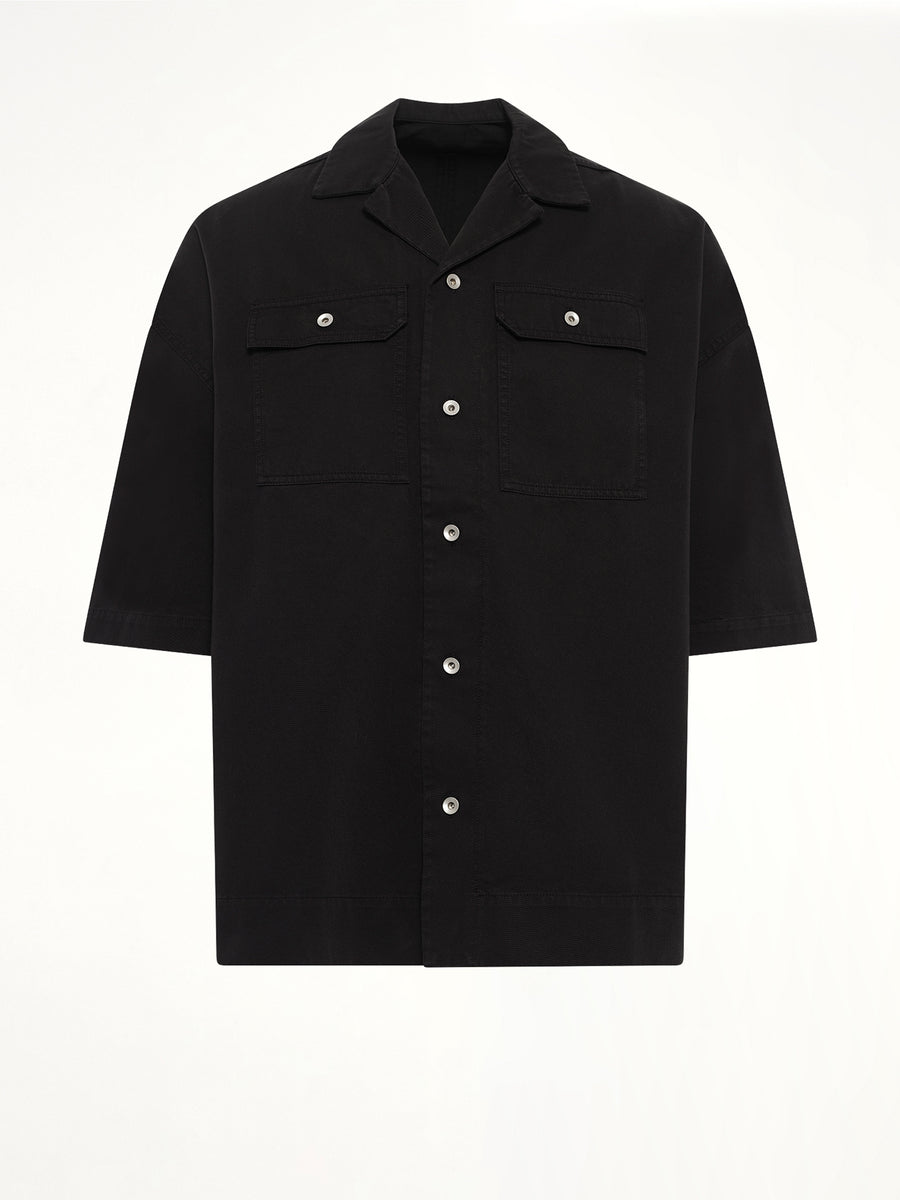 Cotton Twill Magnum Tommy Shirt in Black