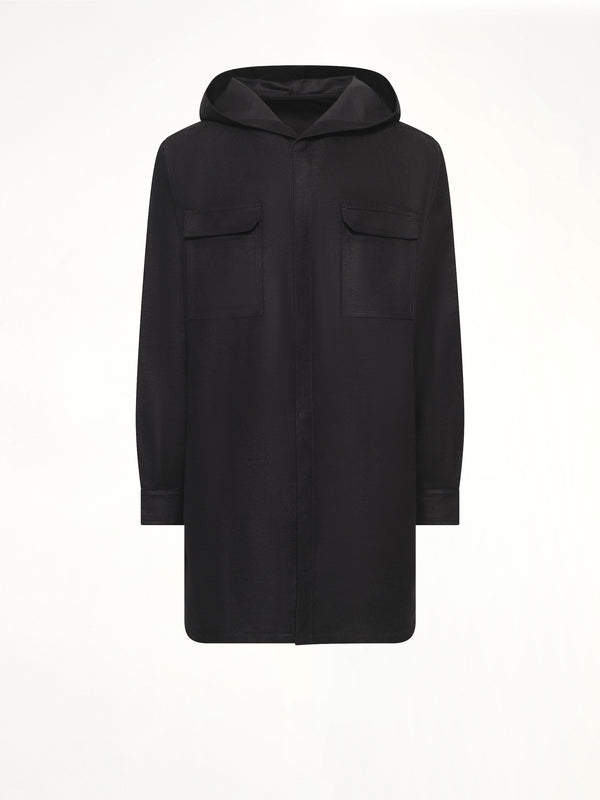 Moleskin Hooded Outershirt in Black