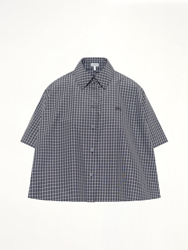Short Sleeve Trapeze Shirt in Black/White