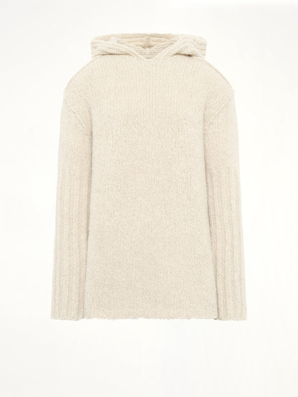 Silk Cashmere Oversized Hoodie in Natural