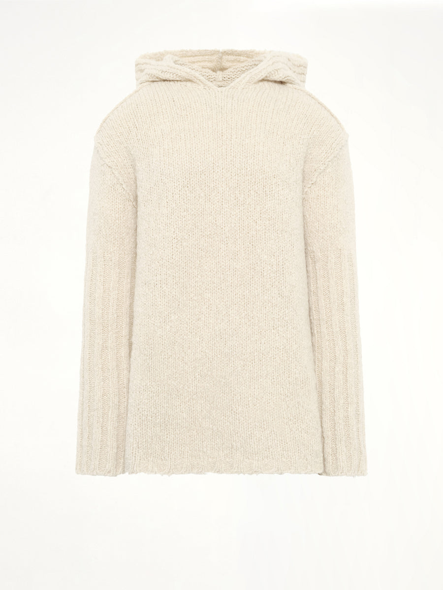 Silk Cashmere Oversized Hoodie in Natural