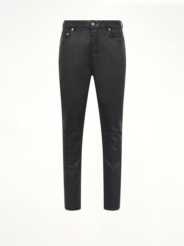 Stretch Denim Detroit Cut Jeans in Black Wax