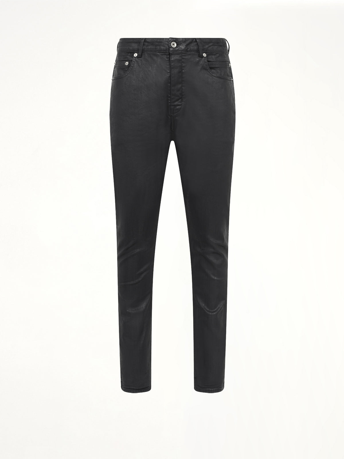Stretch Denim Detroit Cut Jeans in Black Wax