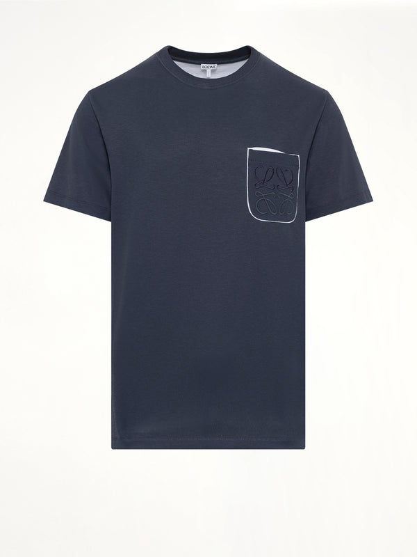 Two-Tone Regular Fit T-Shirt in Navy Blue