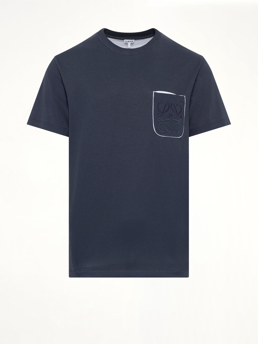 Two-Tone Regular Fit T-Shirt in Navy Blue