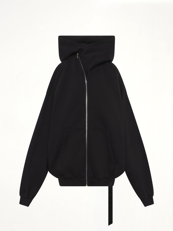 Furka Jersey Mountain Hun Hoodie in Black