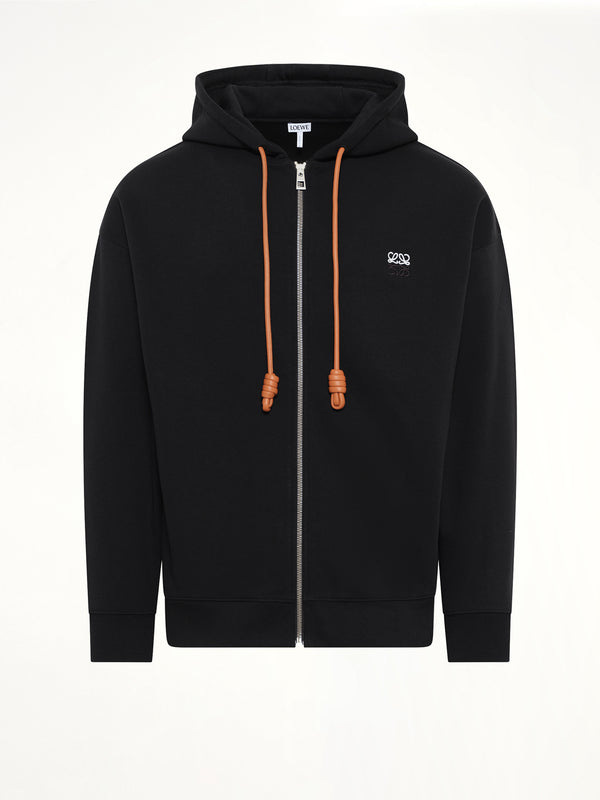 Zip-Up Hoodie in Black