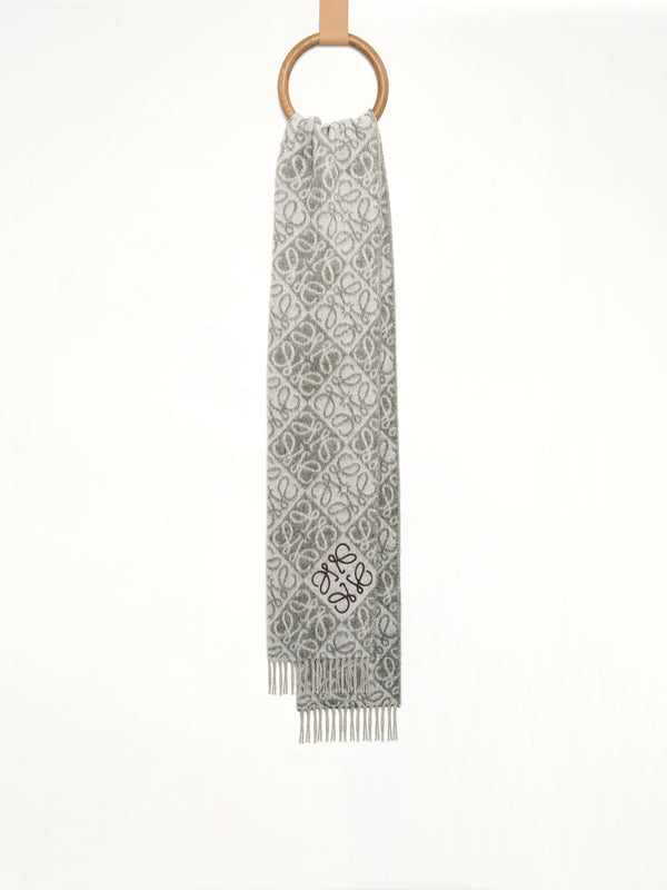 Anagram Wool Cashmere Scarf in Grey