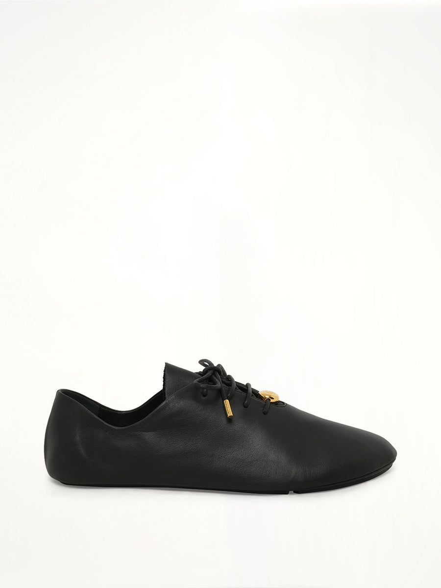 Pebble Soft Lace-Up Derby in Black