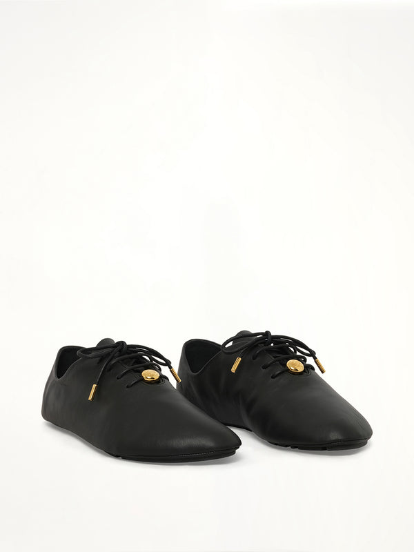 Pebble Soft Lace-Up Derby in Black