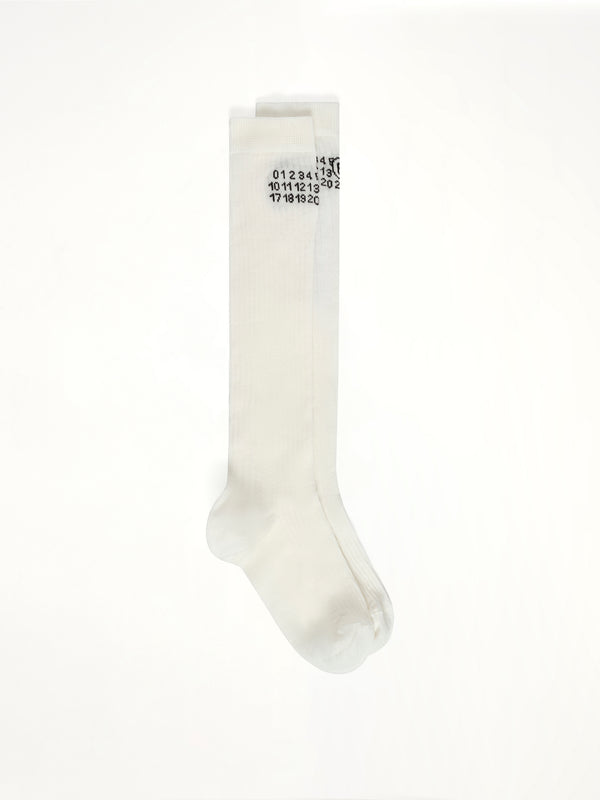 MM6 Logo Socks in White