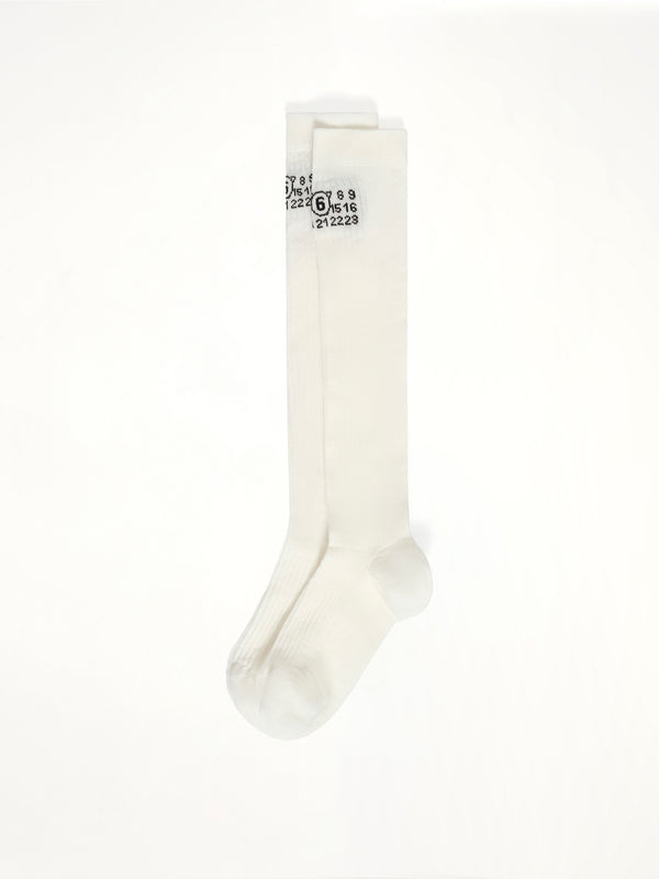 MM6 Logo Socks in White