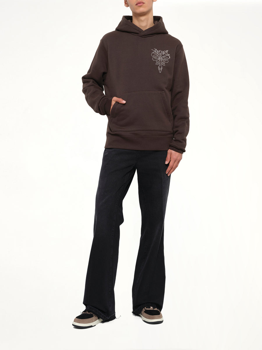 Amiri Lasso Embroidered Hoodie in Husk