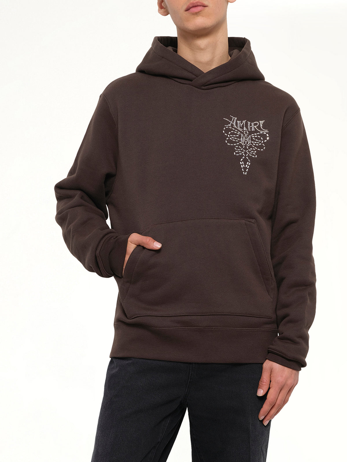 Amiri Lasso Embroidered Hoodie in Husk