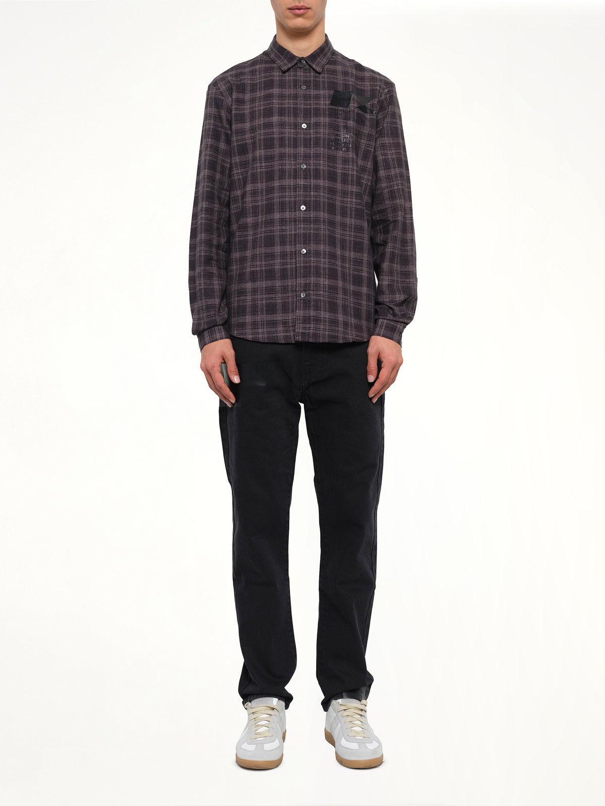 Check Flannel Shirt in Dark Grey