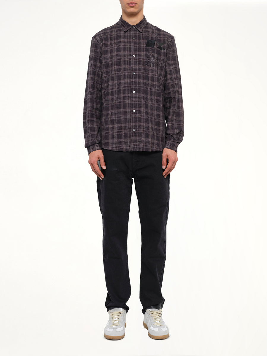 Check Flannel Shirt in Dark Grey