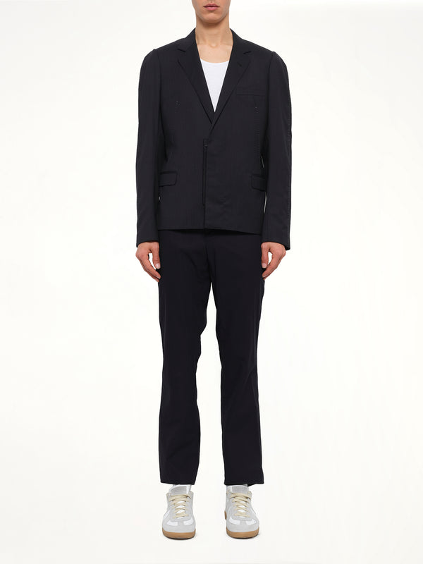 Jacket with Displaced Lapel in Black