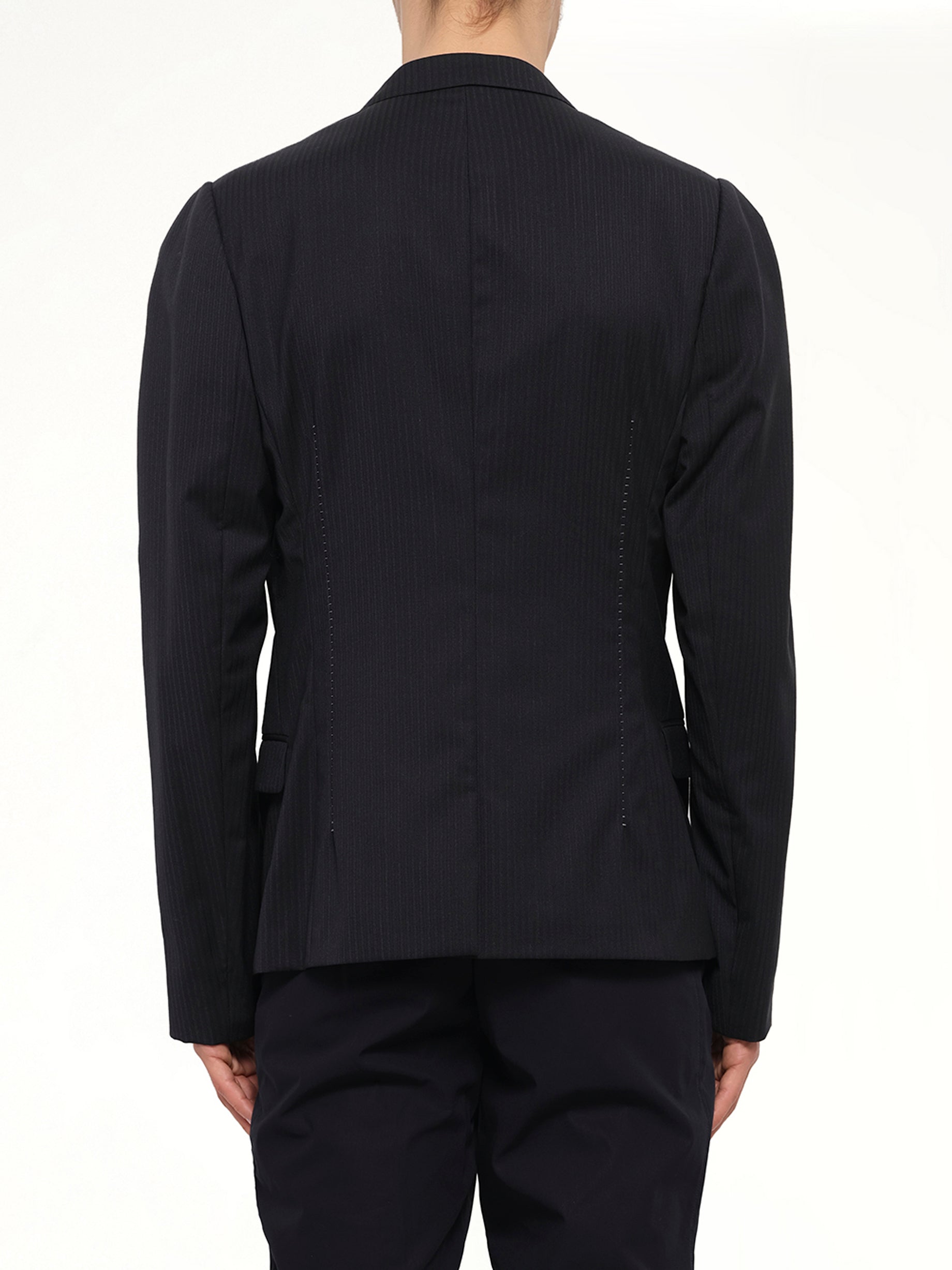 Jacket with Displaced Lapel in Black