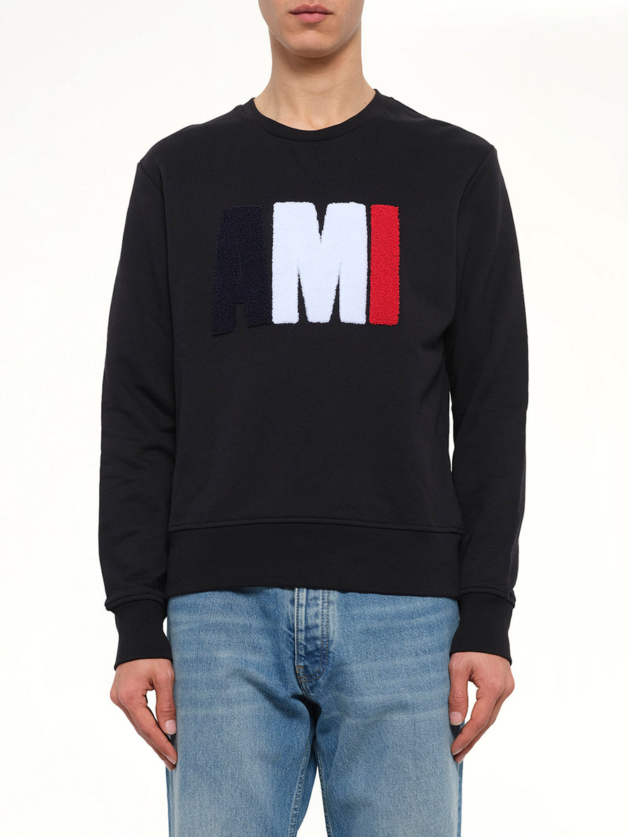 Mix Crew Sweatshirt in Black