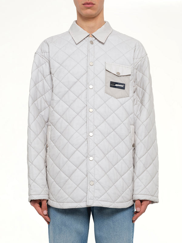 Quilted Shirt in Light Grey