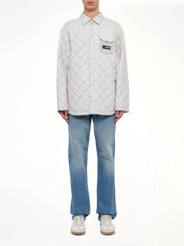 Quilted Shirt in Light Grey