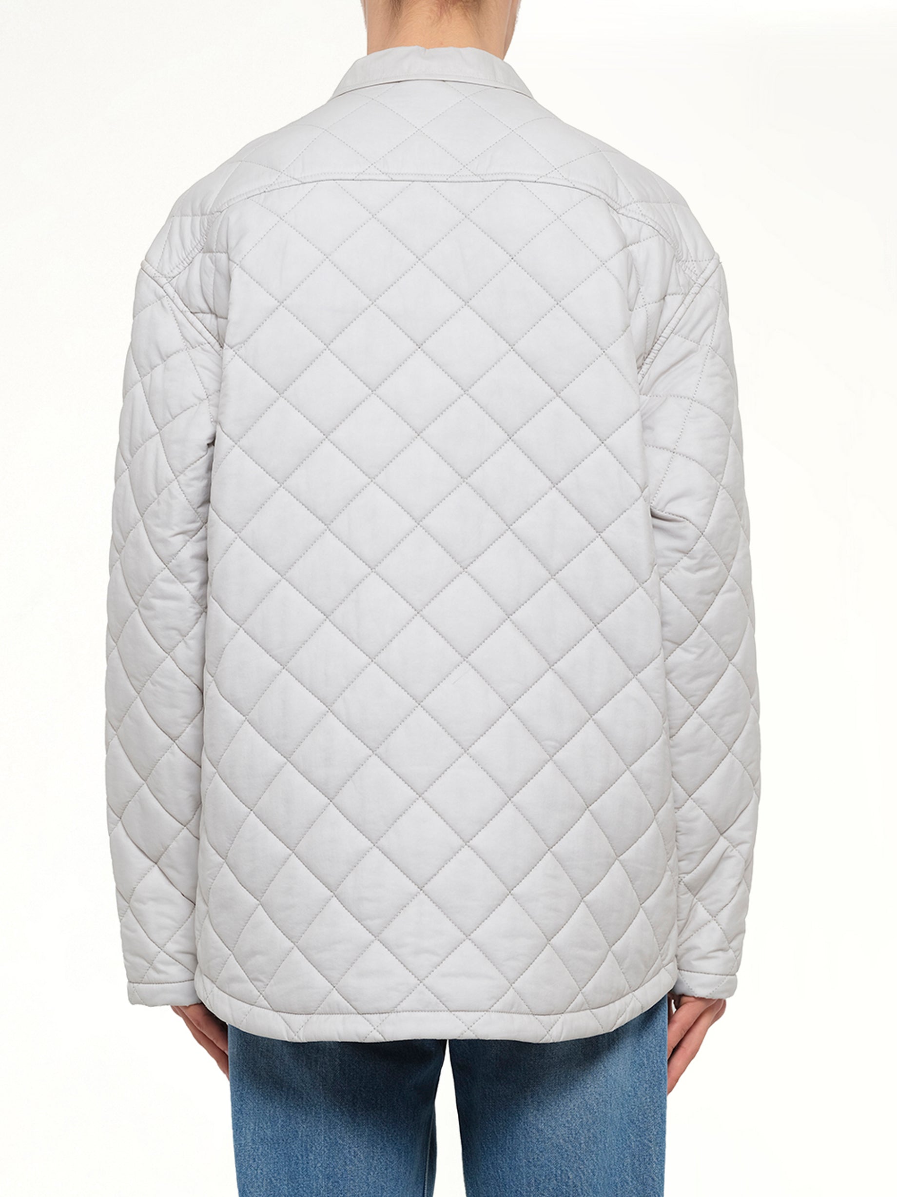 Quilted Shirt in Light Grey