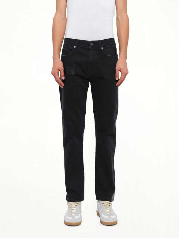 Taped Slim Fit Jeans in Black