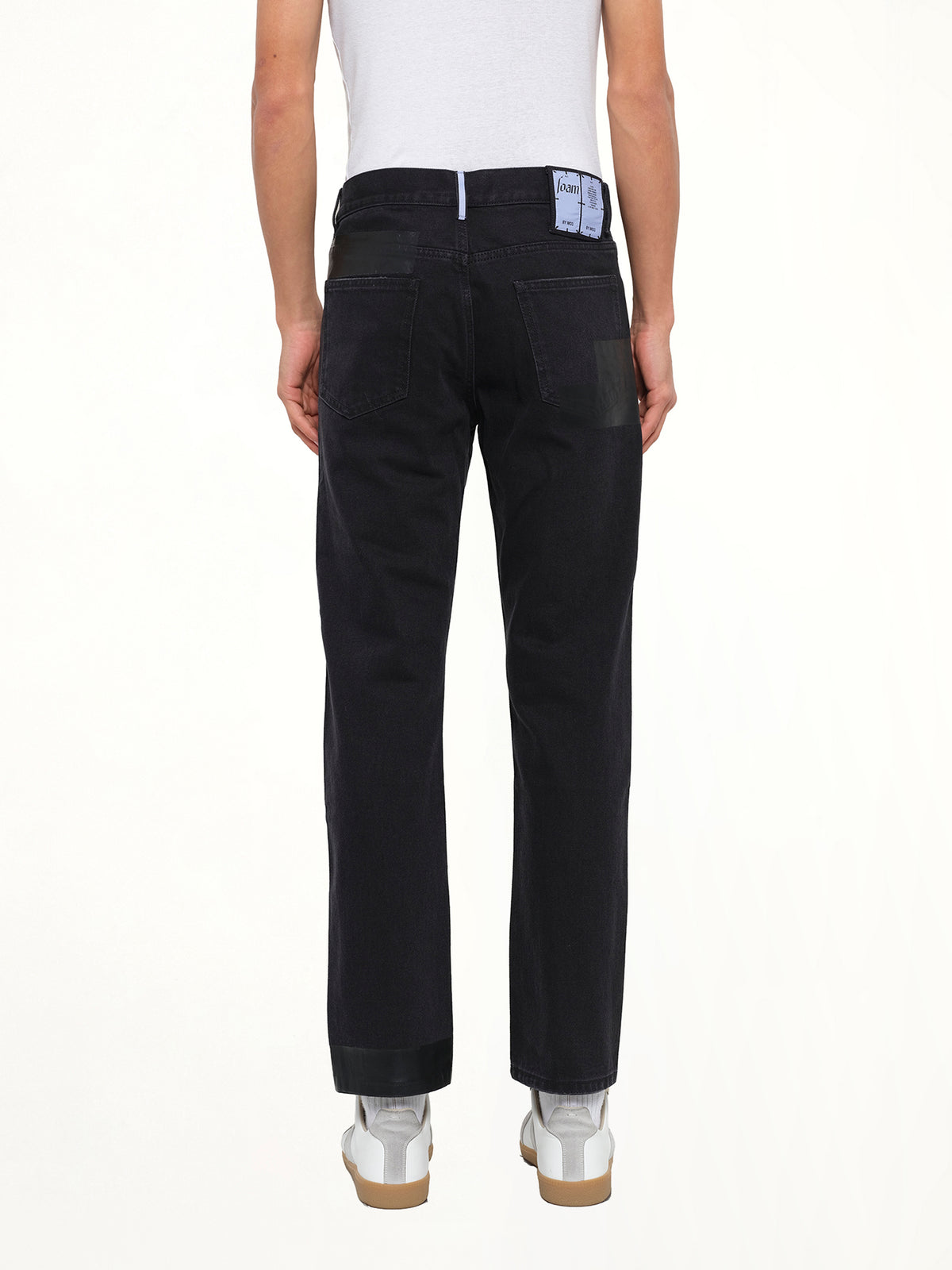 Taped Slim Fit Jeans in Black
