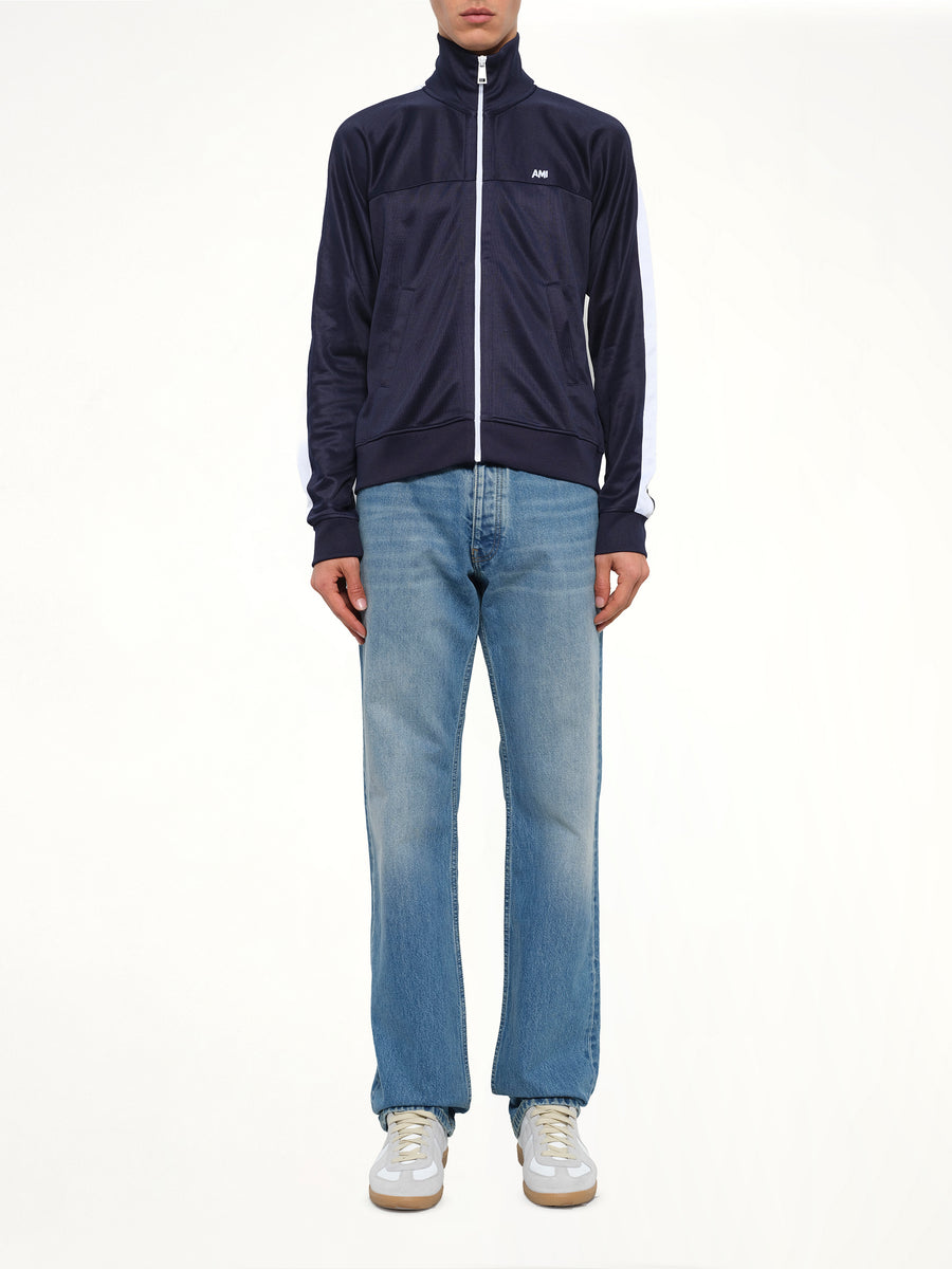 Zipped Sweatshirt in Navy