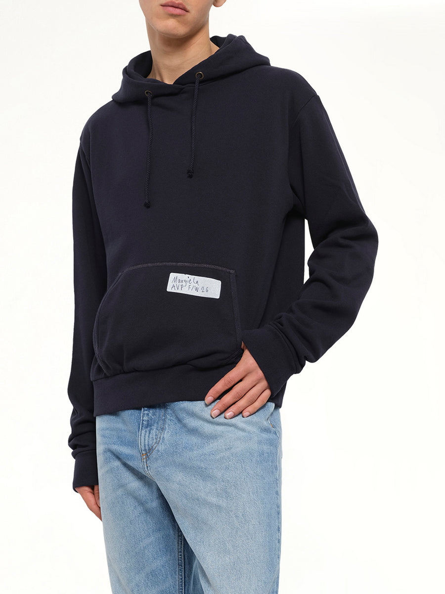 Bird Print Regular Hoodie in Blue