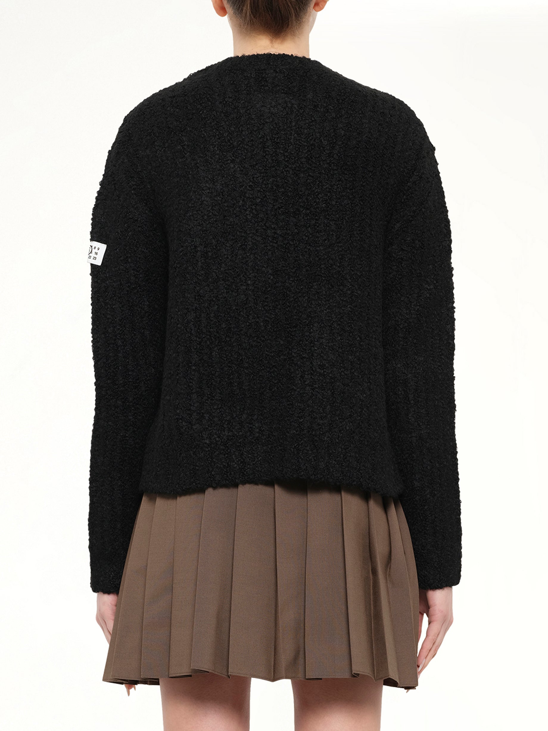 Boucle Knit Sweater in Black