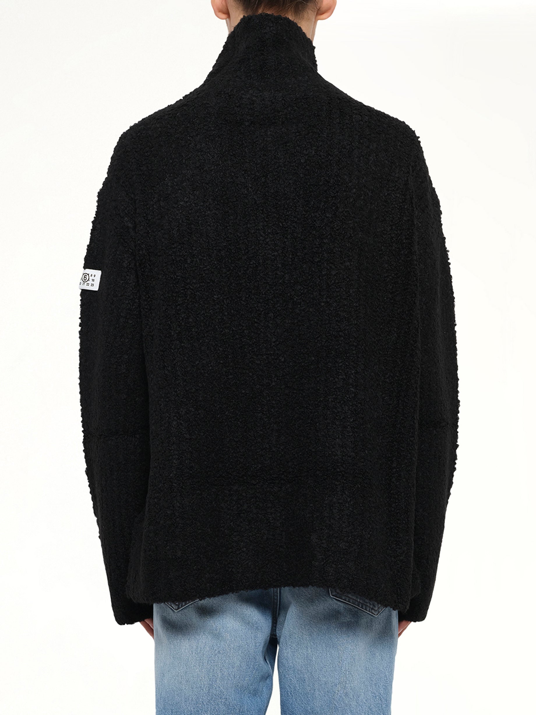 Boucle Knit Turtleneck in Black