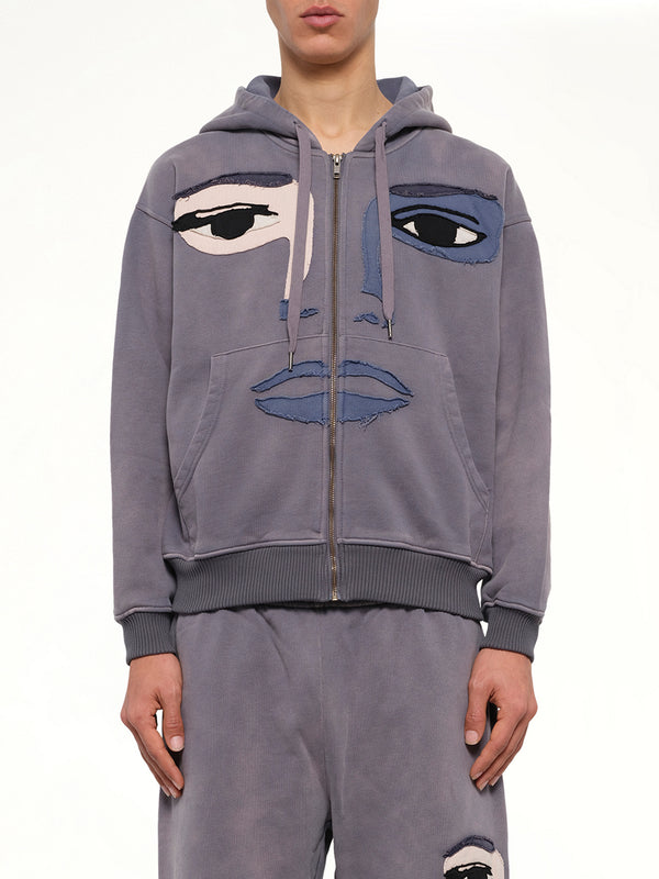 Face Hoodie in Slate