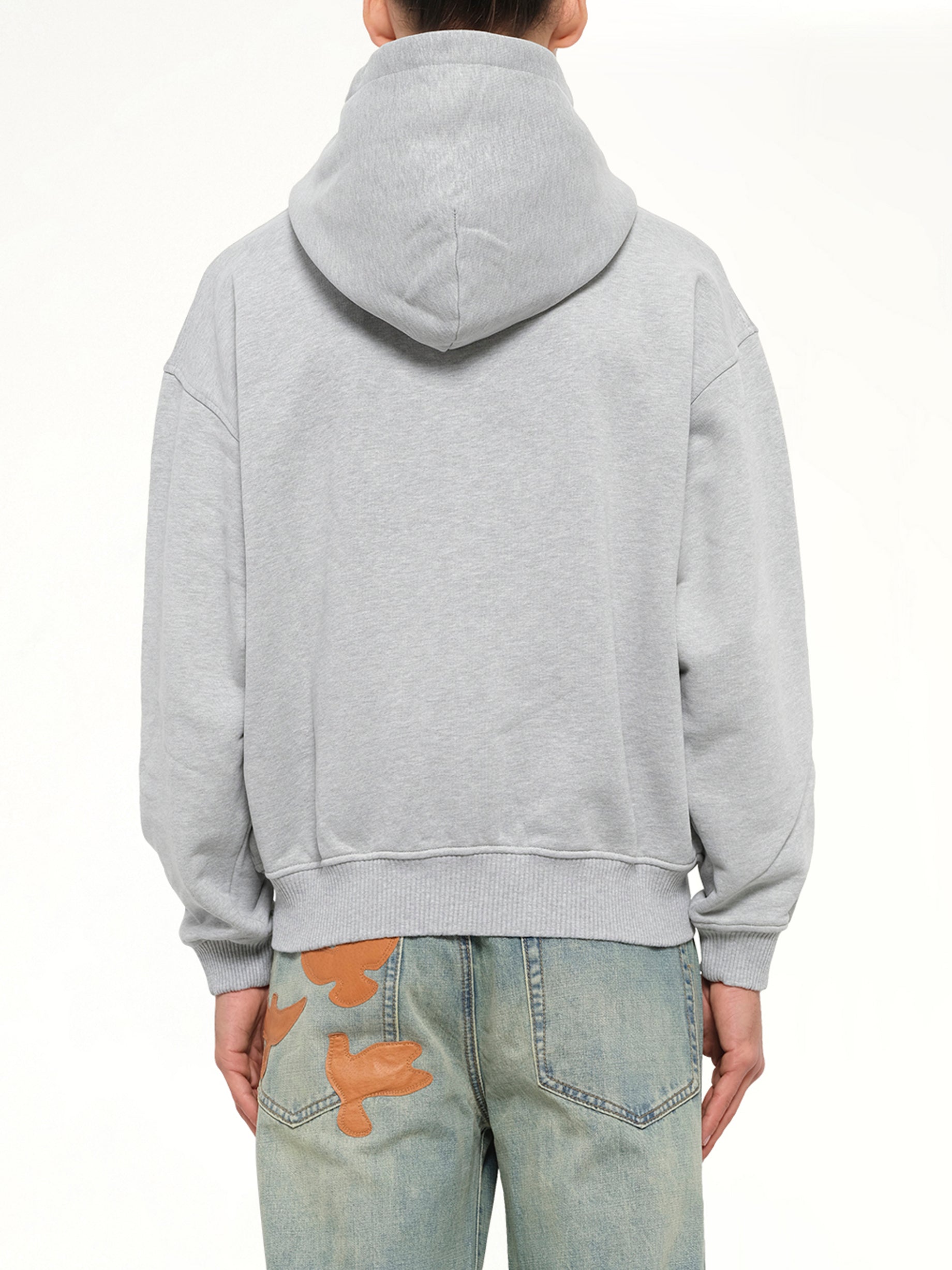 Face Hoodie in Stone Gray