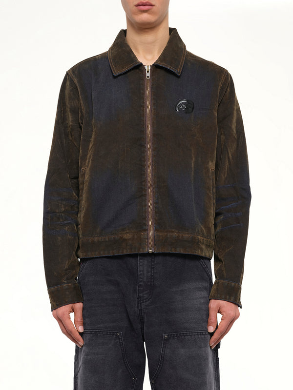 Flocked Work Jacket in Brown