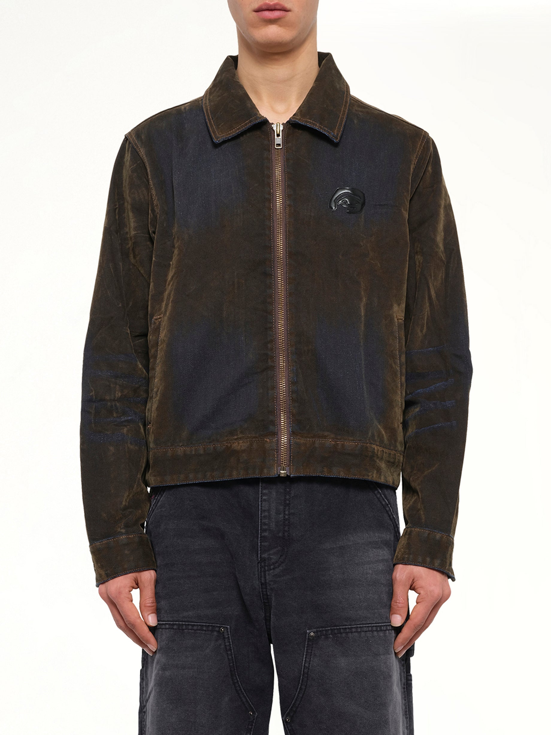 Flocked Work Jacket in Brown