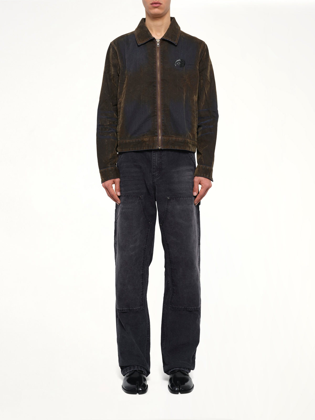 Flocked Work Jacket in Brown