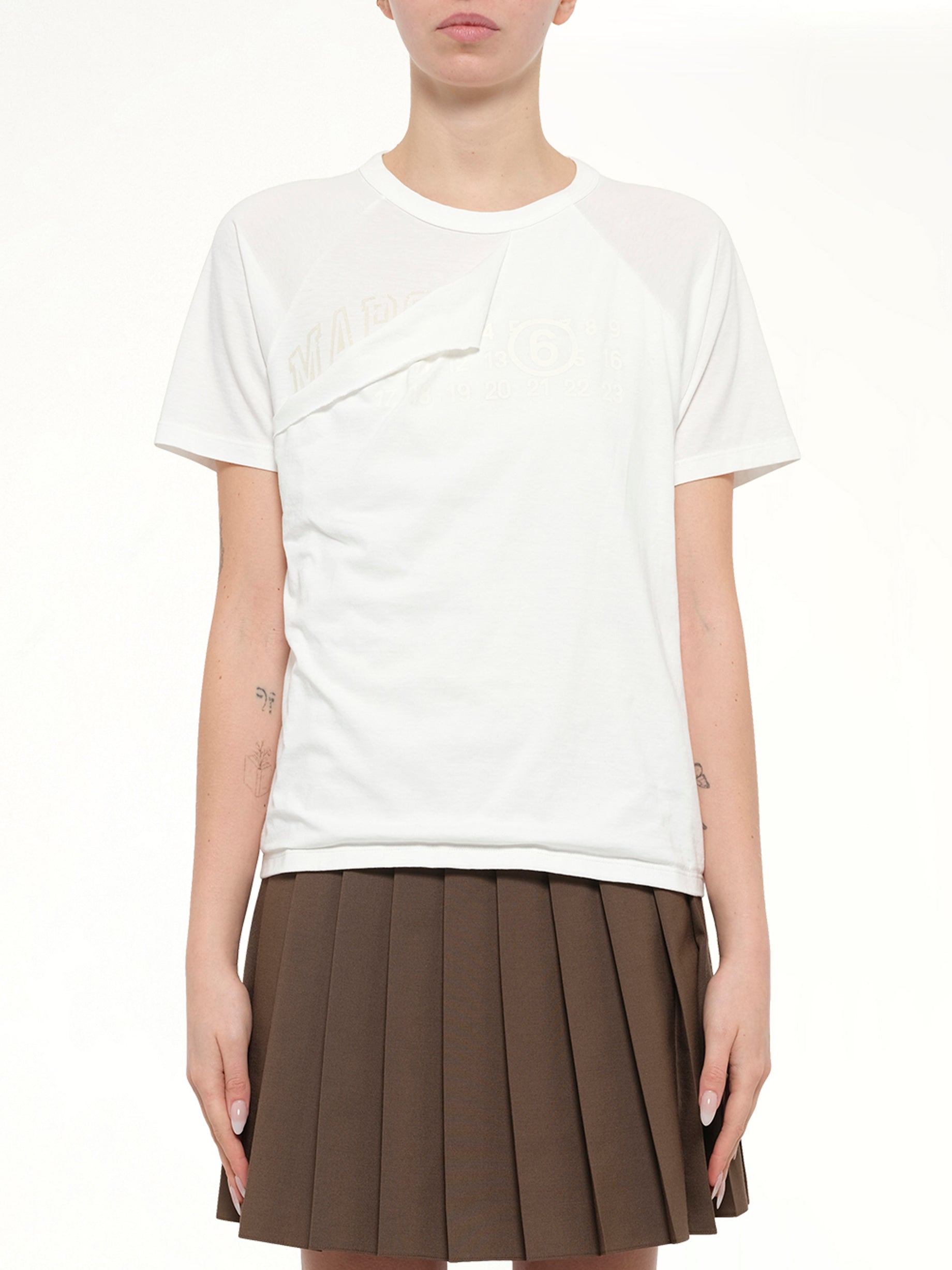 Layered Logo T-Shirt in Off White